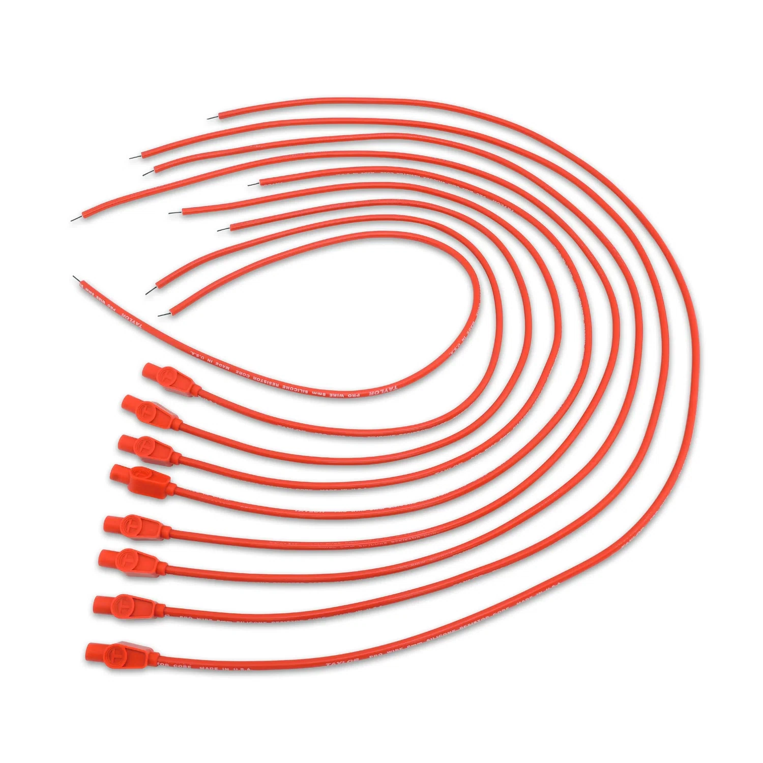 Spark Plug Wire Set Universal 8mm Silicone 180_ 3500 ohm_ft Prowire Red 70255